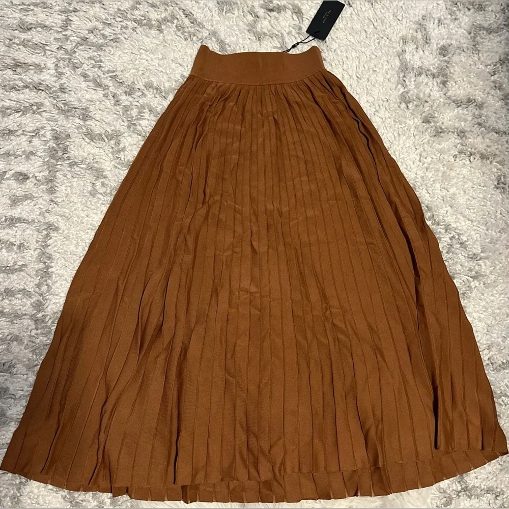 SOLD OUT rag & bone Esme Pleated Midi Skirt Brown NWT XS - Picture 9 of 9